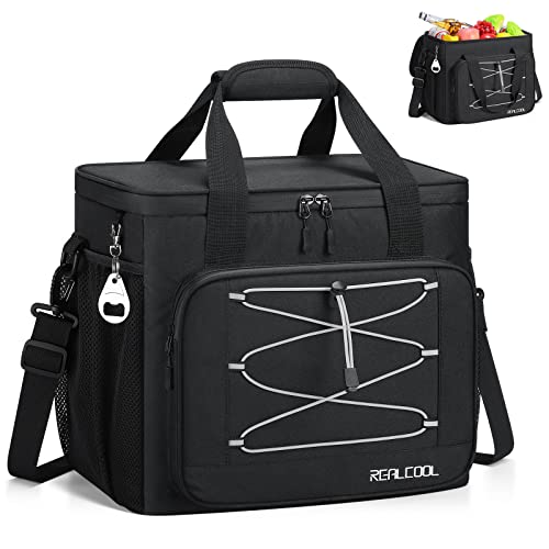 Realcool Soft Cooler Bag 35/45 Can, Collapsible Cooler Insulated Leak Proof, Large Lunch Box For Men Women, Soft-Sided Cooler For Picnic, Grocery, Beach, Camping, Travel #TOP1