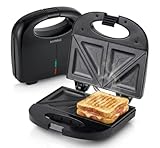 My Wave - Sandwichera - Potencia de 750W - Para Todo Tipo de Alimentos - Apertura de 90º - Parrilla Eléctrica con Placas Antiadherentes - Medidas: 22,5 x 14 cm- Negro