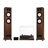Fluance RT82 Vinyl Turntable Record Player, Ortofon OM 10 Cartridge, Ri91 Powered Floorstanding Speakers, PA10 Preamp