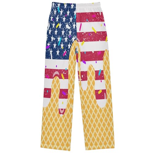 Boy's Pants Cute Pattern Jogger Pants Elastic Waist Long Bottoms Trousers with Pockets 6-14 Years