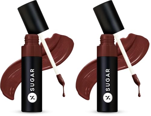 Image of SUGAR Cosmetics Partner In Shine Transferproof Glossy Lipstick | Lasts upto 24hrs | Transferproof & Smudgeproof - 3ml - 15 Burnt Brunello (Pack of 2)