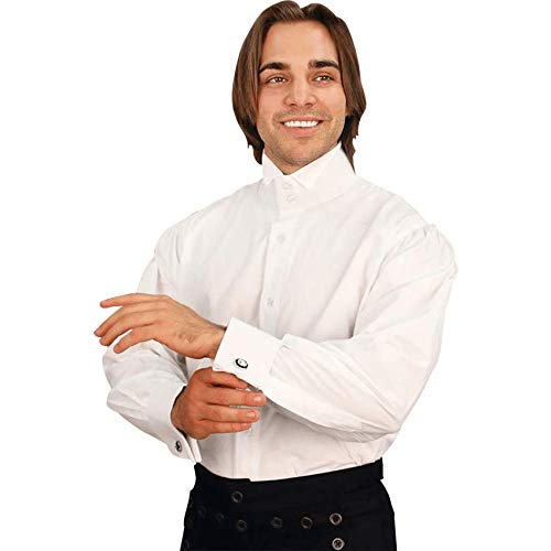 Windlass White Victorian Formal Men's Cotton Steampunk Shirt (Medium)