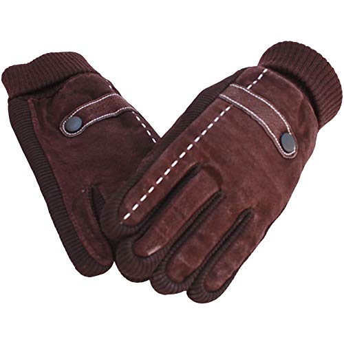 GKKXUE Mens Caldi di Inverno Guanti Touchscreen Design Morbido del Camoscio Artificiale Guanti di Pelle Guanti Antivento Esterna di Guida for Spessa Fodera in Pile