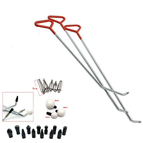 Tiges de débosselage avec tête de poinçon Kit de débosselage sans peinture de carrosserie de voiture débosselage de grêle et de porte