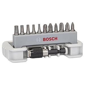 Bosch Professional Set da 11+1 Pz. Bit di avvitamento Extra Hard (PH, PZ, T-Bit, Accessori Trapani & Avvitatori)