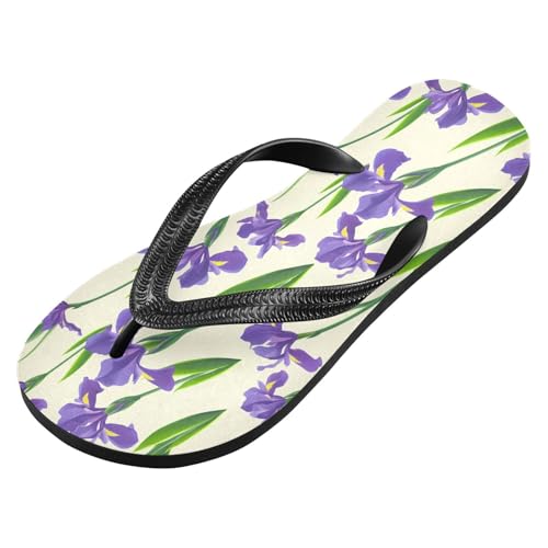 Green Leaf Flowers Flip Flops for Beach Thong Sandals Anti-slip Lightweight Shower Shoes for Summer Travel Swim2