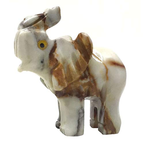 Nelson Creations, Llc Elephant Natural Soapstone Hand-Carved Animal Charm Totem Stone Carving Figurine, 1.5 Inch #TOP2