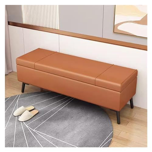 Banc coffre de rangement bleu en cuir PU rembourré de qualité supérieure heavy duty