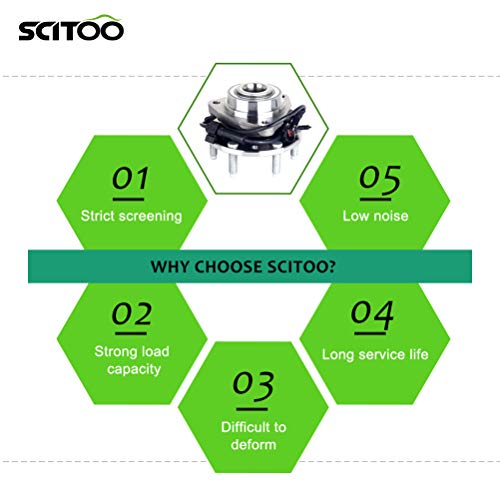 Scitoo Wheel Hub Front 2002-2009 Fits For Trailblazer For Gmc Envoy For Oldsmobile Bravada For Saab 9-7X 6 Lug W/Abs Hub Bearing Set 513188 X 2 #TOP5