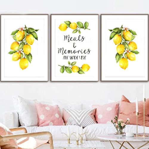 Affiche cuisine citron décoration de table conviviale sous cadre 20x30 cm