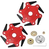 PineHaven 2 Pcs 6 Teeth Steel Trimmer Head with Adapter Kit, Universal Weed...