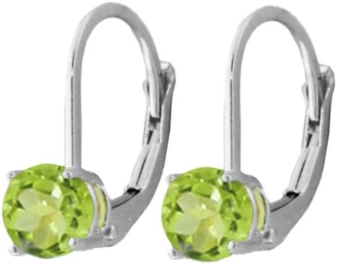 .925 Sterling Silver Leverback Earrings with Genuine Peridots