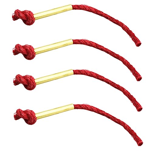 Abaodam Outdoor Fire Rope Camping Fire Starter Rope Waxed Red Rope Aluminum Alloy Sleeves for Quick Flame Lighting