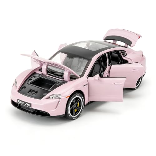 Modelo de Auto a Escala 1:32 Porsche Taycan Rosa miniatura 1