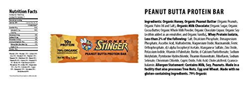 Honey Stinger Protein Bar | Peanut Butta | Protein Packed Food For Exercise, Endurance And Performance | Sports Nutrition Snack For Home & Gym, Post Workout | Box Of 15 #TOP3