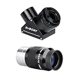 SVBONY SV223 90 Degree Diagonal Mirror, 99% Reflective Dielectric Coating 2 Inches with 1.25 Inch Adapter Bundle with Telescope Eyepiece 34mm 2 inches Ultra Wide Angle 72 Degree Telescope Lens