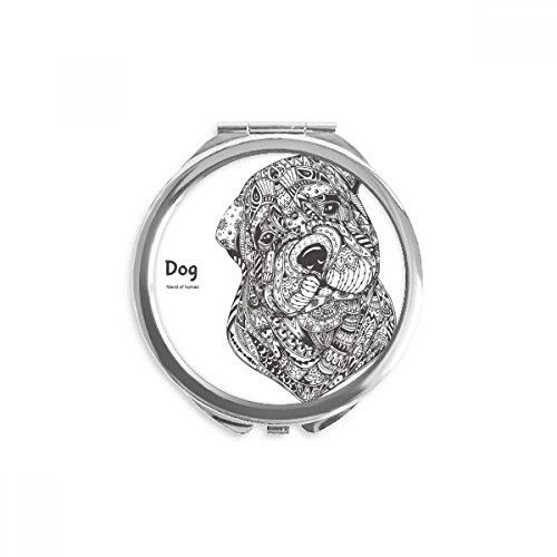 Miroir de poche puppy rond portable maquillage main accessoire multicolore 2,6 pouces