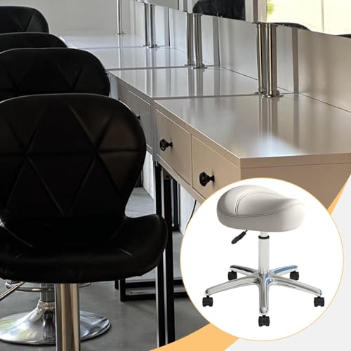 Tabouret de selle ergonomique réglable multifonction blanc de travail