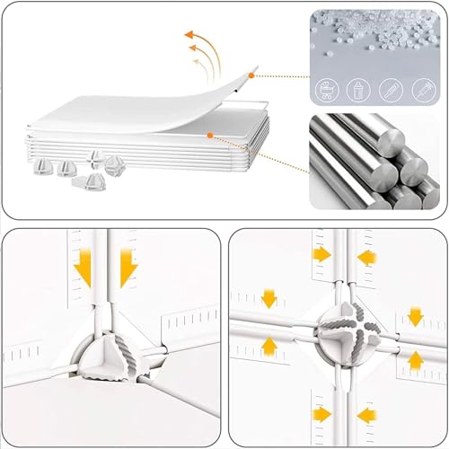Image of Zemic 10 Shelf DIY Shoe Rack Plastic ^ Multi-Purpose Plastic Shoe Rack for Home Plastic Shelves, PP Plastic Home Shoe Rack with Door for Entryway, Chappal Slipper Shoe Stand (White, 10-Shelf-5-Door)