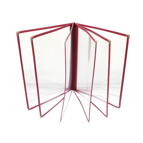 VILLFUL Recipe Folder Protector Menu Book Cover Trifold Clear Menu Cover Menu Binder Double View Menu Sleeves Wine Menu Covers Binders Holder The Menu Coffee Bar Accessories PVC