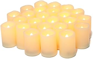 Flameless Flickering Votive Tea Lights Candles Bulk Battery Operated Set of 24 Fake