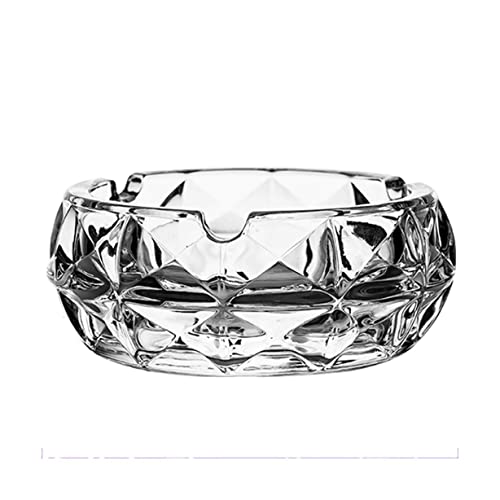 Cendrier en verre géométrique grand et clair pour table basse de salon moderne