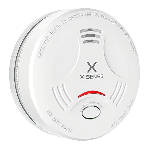 X-Sense Smoke Alarm for Home, 10-Year Battery Fire Alarm, LED Indicator & Silence Button, Smoke Detector Battery Operated, Conforms to EN 14604 Standard, SD11