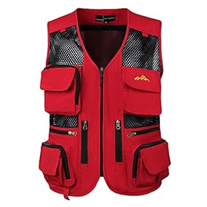 KTWOLEN Heren Outdoor Sneldrogend Visvest Multi Pocket Net Vest Vest Jas Top Multifunctioneel Camping Jacht Gilet Vest…