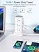 Power Strip Tower with Multiple Outlets, Flat Plug Surge Protector Tower Extension Cord with 12 AC Outlets 4 USB Ports (2 USB C), 6FT Cord Power Tower Surge Protector for Home Office Dorm Room, White