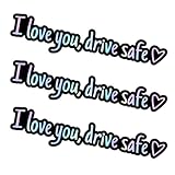 Ferianl 3 x I Love You Drive Safe Car Mirror Stickers, Car Window Vinyl Decal, Cute Stickers for Women, Decal for Window, Mirror, Tumbler, and Water Bottle (Gradient Colors)