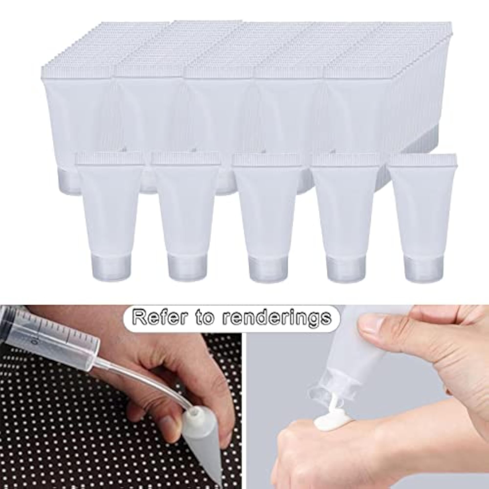 100Pcs Empty Soft Tubes Bottle 5ml with Caps