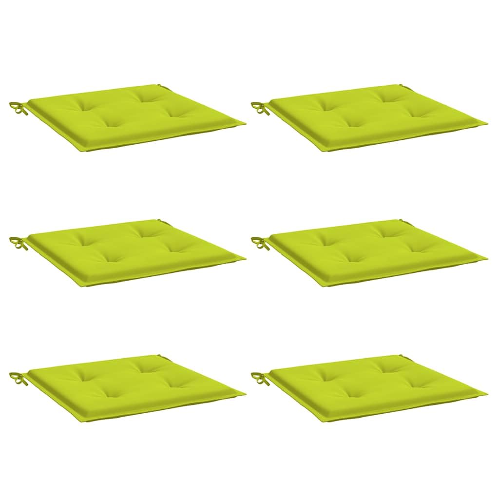Juego de 6 cojines para silla de jardín, color verde brillante, 40 x 40 cm, tela Oxford, para exterior, interior, sofá, para jardín, balcón, salón