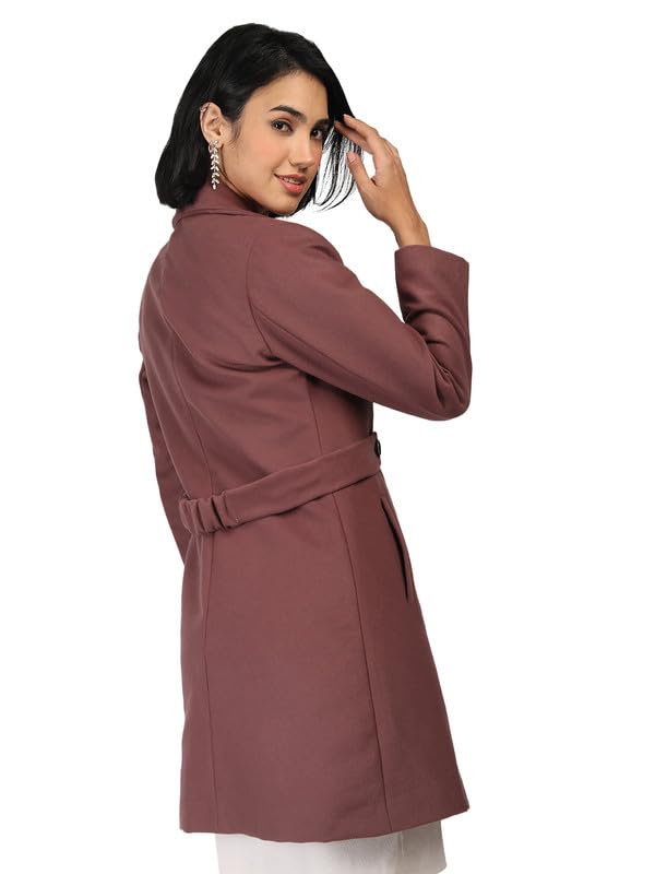 Image of PLAGG Women's Notched Lapel Long Overcoat
