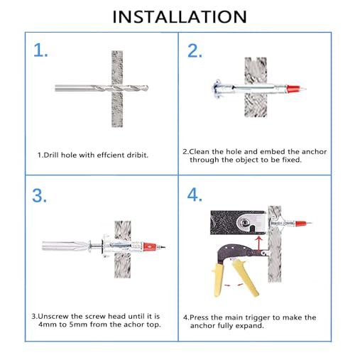 Home Master Hardware HMH 40Pcs Zinc Plated Steel Hollow Wall Drive Anchor Screws Assortment Kit For Drywall,Molly Bolt Drive Fasteners Kits thumb #2