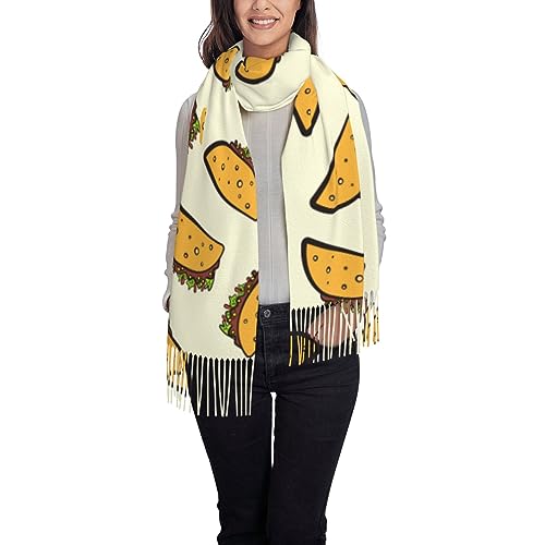 Cute Cartoon Taco Shawl Wraps with Tassel Soft Fashion Warm Scarves for Women3