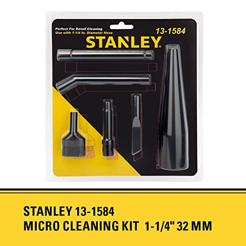 Image of Stanley 13-1584 Micro Cleaning Kit Vacuum Attachments for Wet /Dry Vacuum 1-1 /4 inch Hose, 6 Pack
