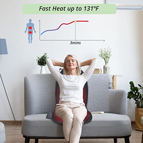 Mynt Vibration Back Massager With Heat:chair Massage Cushion With 8 Vibration Massage Nodes, Massage Chair Pad For Home Office Chair（Grey） #TOP2