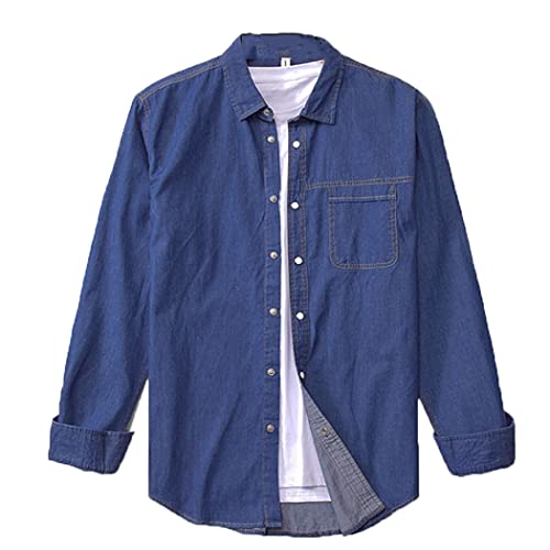 Chemise en jean décontractée ajustée en coton quatre saisons homme