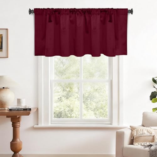 Yakamok Wine Red Room Darkening Velvet Curtains 40x18 Inch Living Room