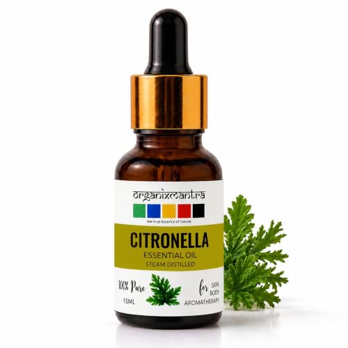 Image of Organix Mantra Citronella Oil - 100% Natural Citronella Essential Oil for Diffuser & Essential Oil Citronella for Skin & DIY - 15ML