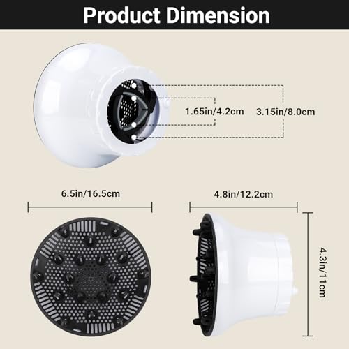 Image of Segbeauty Universal Curly Hair Diffuser, Blow Dryer Diffuser for Wavy Natural Hair, Profession Hair Diffuser Attachment for Dryer Hairdressing Styling Tool Quick Dry Adjustable 1.65-3.15 Inch Nozzle