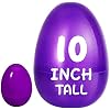 SpringFlower 12 PCS Jumbo Easter Eggs, 10 Large Plastic Easter Eggs for Easter Egg Hunt, Empty Easter Eggs for Filling Treats, Basket Stuffers Fillers, Easter Theme Party Favor