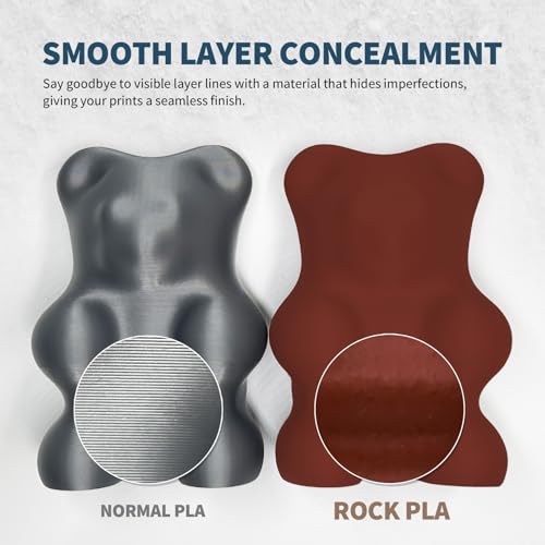 Image of OVERTURE Rock PLA Filament 1.75mm, Marble PLA 3D Printer Filament 1kg Spool (2.2lbs), Dimensional Accuracy + /- 0.02 mm, Fit Most FDM Printer (Jarrah)