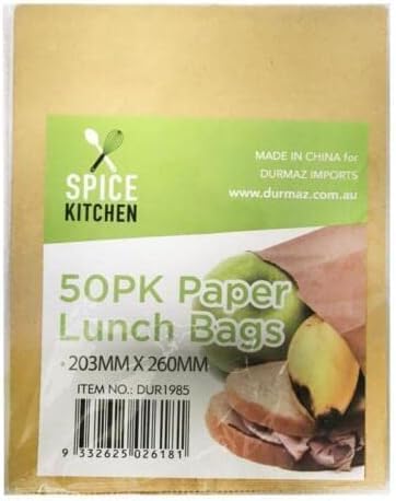 50 Brown Bag Kraft Paper Bags School Craft Lunch Sandwich Takeaway 20x26cm