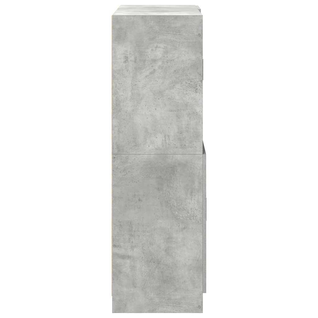 vidaXL Set di Mobili da Cucina 2 pz Grigio Cemento in Truciolato