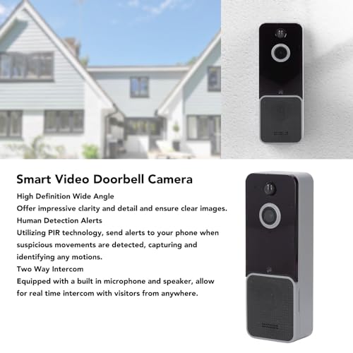 NOENNULL Campainha inteligente sem fio com campainha de vídeo 720p HD grande angular visão noturna d