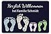Produktbild Geschenke 24 Fußmatte personalisiert Fußabdrücke (Dunkelblau, Paar mit 2 Kindern) - Schmutzfangmatte mit Familienname - Eingangstür Haustür, Fußmatte lustig - Einweihungsgeschenk Geburtstagsgeschenk