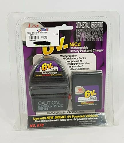 New Bright 6V NiCd Rechargeable Battery Pack and Charger