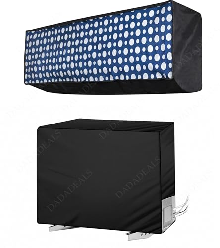 Image of Split AC Cover Combo Set 1.5 Ton | Indoor Outdoor Waterproof & Dustproof Protection | Durable, Breathable Fabric | These Covers Help Maintain Airflow | Blue Dot