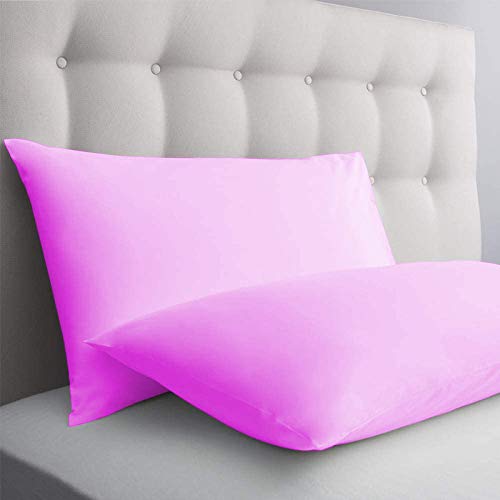 Image of YRM Bedding's - Egyptian Cotton Pillow Cases 400-TC Premium Hotel Quality 2 - Pcs Pillow Covers (18 inch x 28 inch) - Baby Pink Color